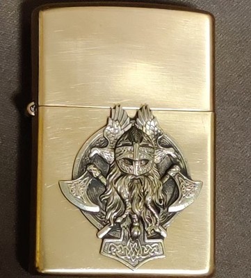 1 piece Brass Viking Culture Theme Badge sticker Lighter DIY Accessories