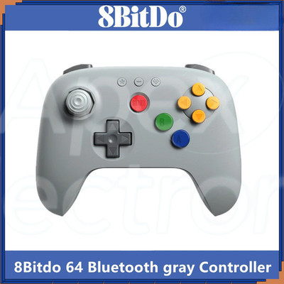 8BitDo 64 Bluetooth Controller Wireless Hall Effect Joysticks Switch PC Grey N64