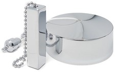 Bathroom Light Pull Cord and Fitting Kit - Chrome Square Light Switch