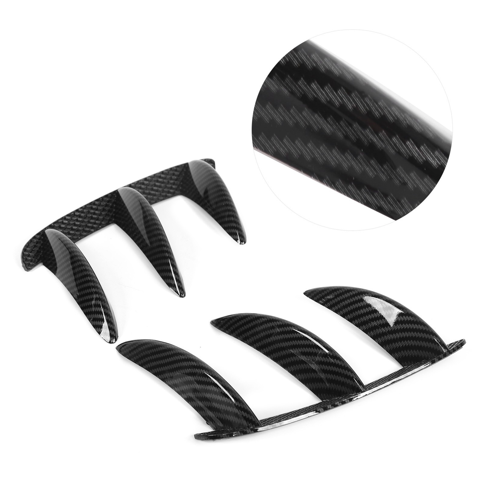 (Carbon Pattern)Rear Bumper Canard Rear Bumper Lip Splitter Canards Vents.