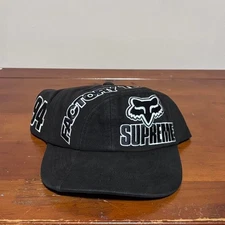 SUPREME FW25 FOX RACING 6 PANEL HAT BLACK DENIM