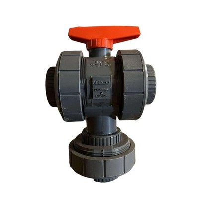 Nibco MA782AD Chemtrol Ball Valve 3Way True Union 2in FNPT PVC FKM T45M3-V