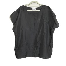 Blouse Vintage Womens Orare Black Short Sleeve Size Large Made in the USA
