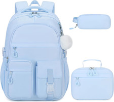 3PCS Girls Backpack for School, Kids Backpack for Girls with Lunch Bag Pencil Ca