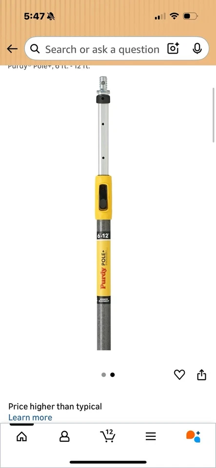 Purdy 140855661 Power Lock poste de extensión de grado profesional, 6-12 pies Foto 3 de 3