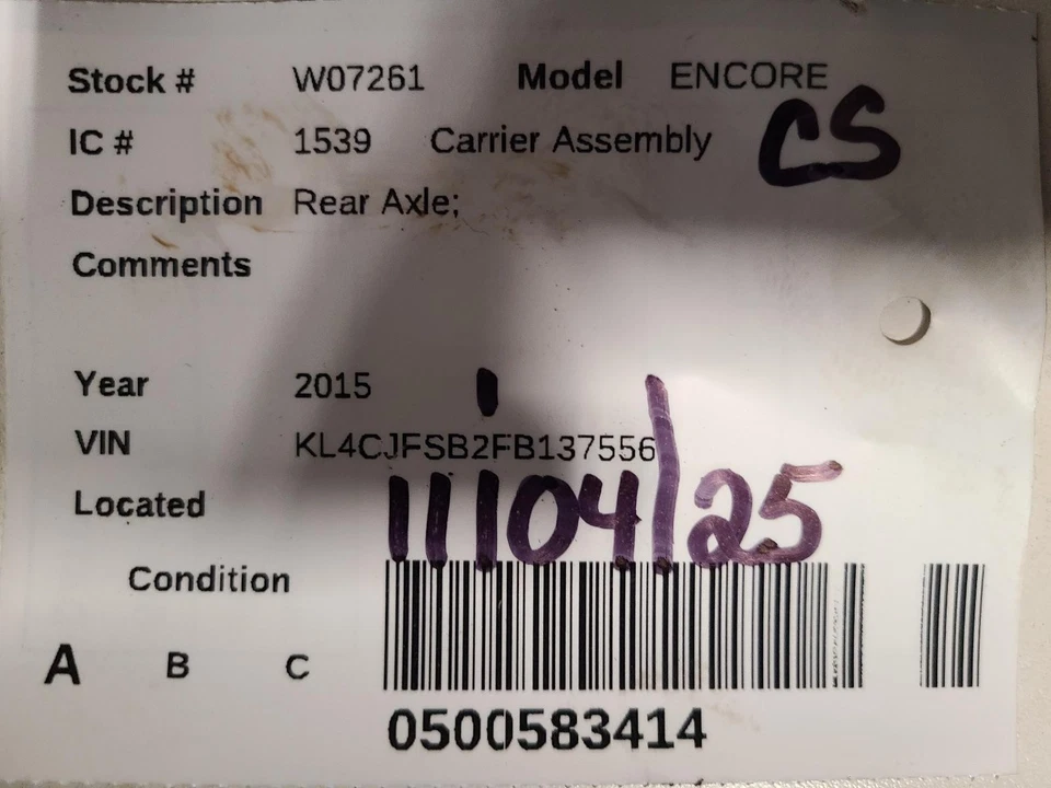 Used Differential Carrier Assembly fits: 2015 Buick Encore Rear Axle Grade A Foto 3 de 4