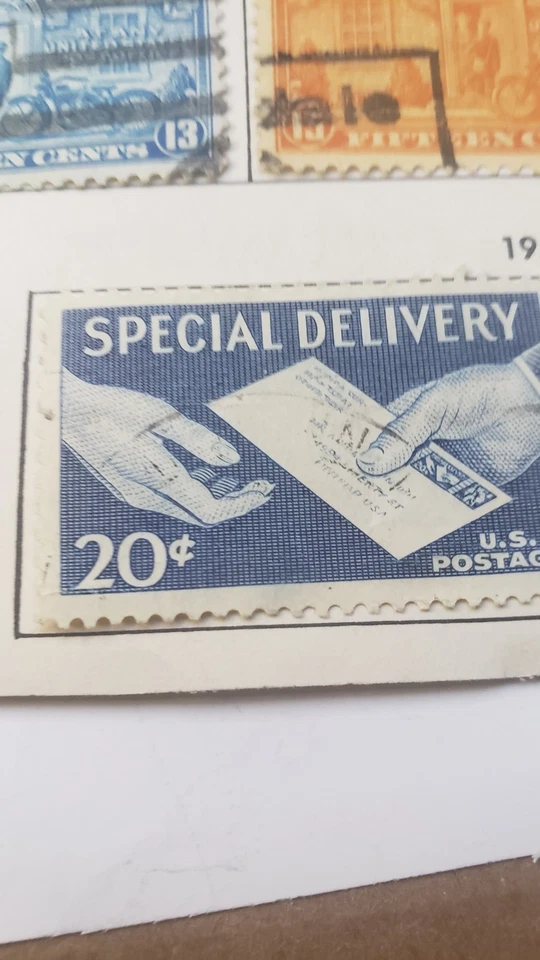 7 Vintage Special Delivery Stamps 1922-1925, 1927-44,1954-57. 1 Certified Mail - Image 3 of 4