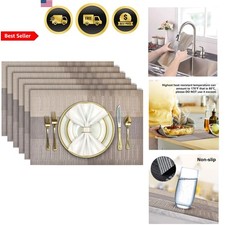 Placemats, Placemats Set of 6, Heat Resistant Place Mats, Washable PVC Table ...