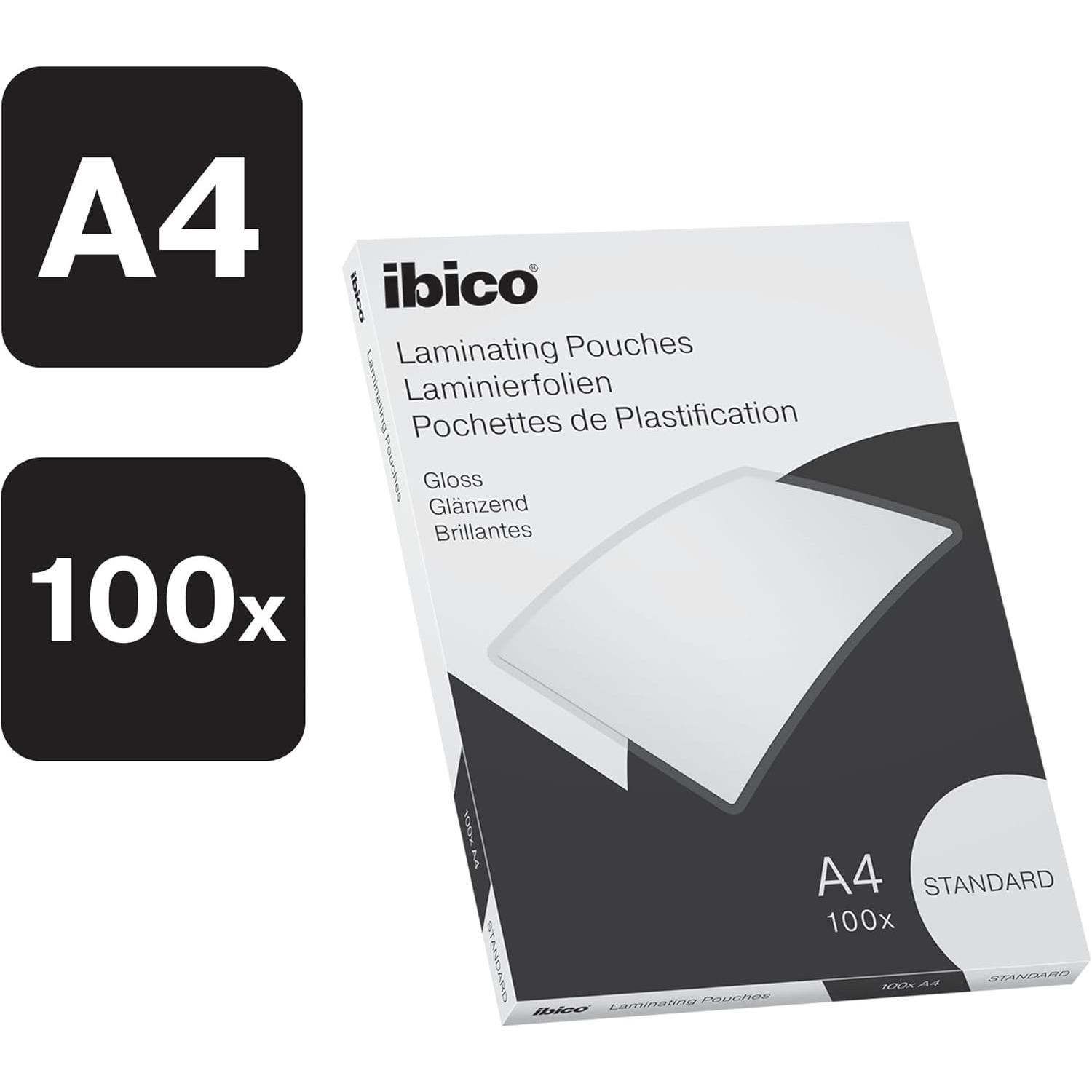 Pochettes plastification A4 transparentes Ibico Basics 100 feuillets pour menu - 2