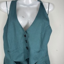 ZARA tuta pantaloncino cotone verde donna taglia XL Halter Officecore Resortcore