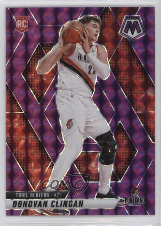 2024-25 Panini Mosaic Rookies Purple Prizm 52/99 Donovan Clingan #246 0xh3