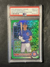 ALEXIS HERNANDEZ 2022 Bowman Chrome Green Shimmer Refractor 6/99 PSA 10