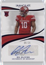 2019 Panini Immaculate Collegiate Auto Blue 6/25 Ed Oliver #67 Auto rf2