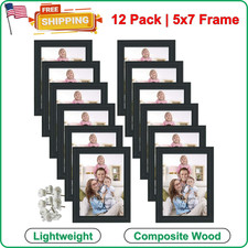 5x7 Picture Frame Black 5 x 7 Photo Frames Bulk for Wall or Tabletop, 12 Pack