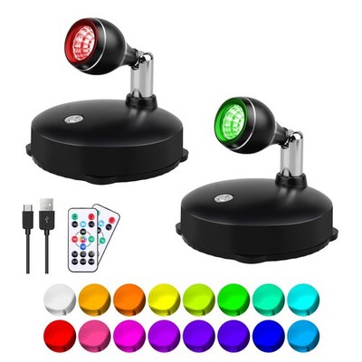 2-Pack Wireless Spotlights Rechargeable Sopt Lights Indoor with Remote 16