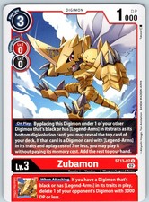 Zubamon Uncommon Starter Deck 13: Ragnaloardmon ST13-02 U NM