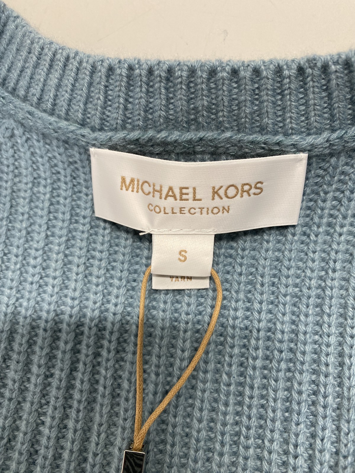 Michael Kors Womens Cropped Shaker Knit Cashmere Cardigan Size S Seaglass thumbnail 11