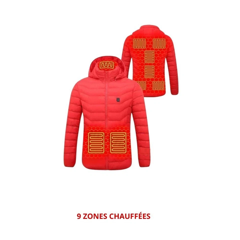 Veste Chauffante USB Manteau Électrique Hiver Ski Multi-Zones 2-25 Homme Femme - Photo 4/4