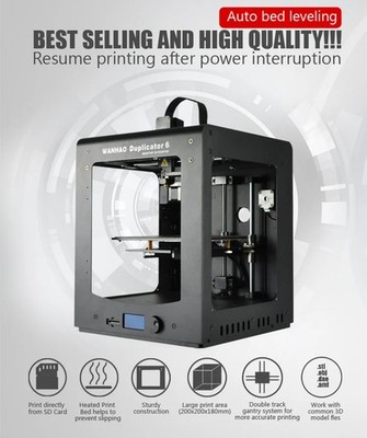 Wanhao Duplicator 6 PLUS Desktop 3D Drucker - beheiztes Druckbett/200x200x180mm/FFF