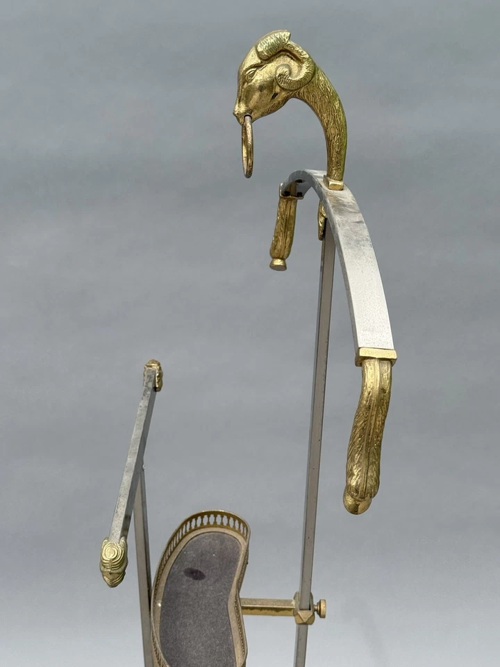 MAISON JANSEN ANTIGUO CARNERO FRANCÉS CABEZA CABALLERO VALET STAND MEDIADOS DE SIGLO MODERNO Foto 2 de 4