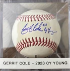 Gerrit Cole Signed Baseball with 2023 Cy Young Beckett COA #BW66913