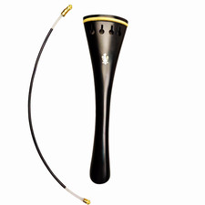 4/4 Cello Tailpiece with Gut, Cello accessories, Ebony Inlay flower-de-luce Tail