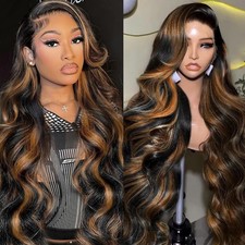 Highlight Ombre Lace Front Wig Human Hair Body Wave Lace Front Wigs Human Hai...