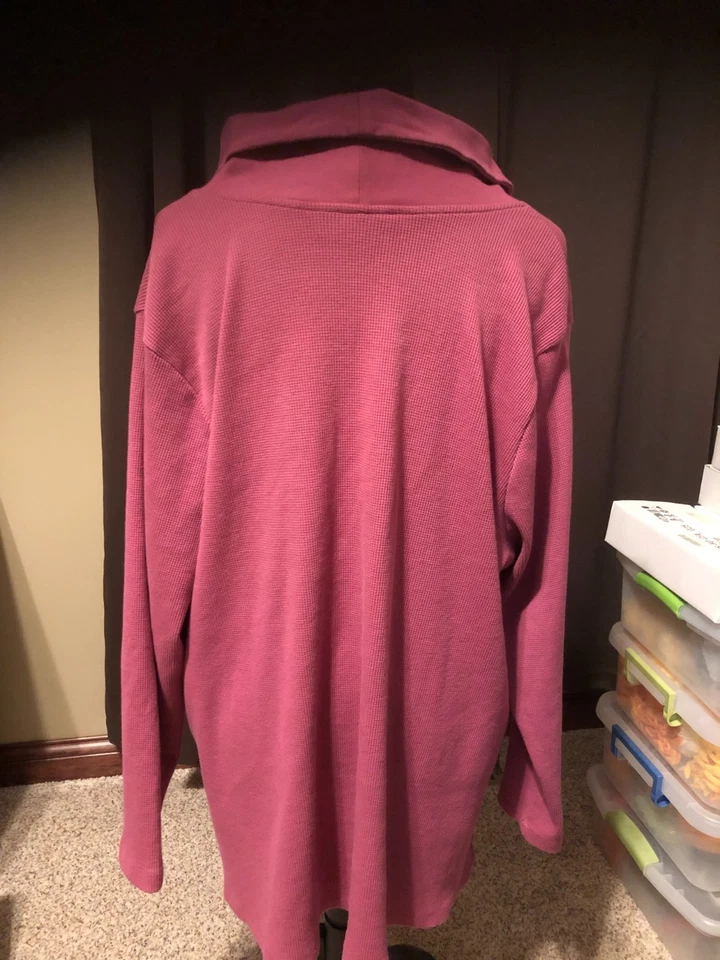 Top Roamans Malva Tejido Gofre Térmico Mujer Talla 3X Cuello Chal Manga Larga Foto 4 de 4