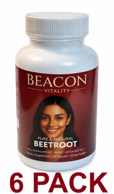 Organic Beetroot Capsules - Premium Quality Ingredients - USA Facility - 6 PACK
