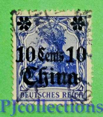 U2441- DEUTSCHE BÜROS IN CHINA 1906 ÜBERDRUCKT 10c auf 20pf GEBRAUCHT