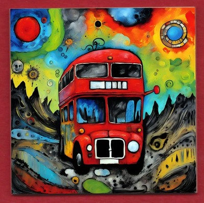Routemaster Red London Bus Deko Keramik Kunst Display Fliese 11cm 