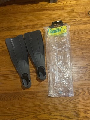Cressi-sub Rondine Gara Fins Vintage Snorkel Fins Blades Black Diving W/bag