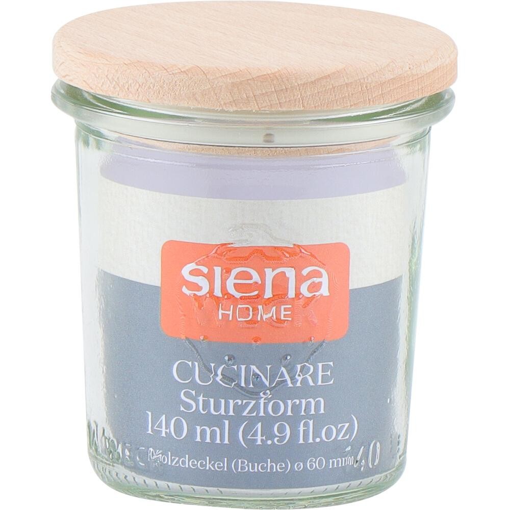 SIENA HOME Sturz-Glas Cucinare RR140 Для ДОМАШНЕГО приготовления, 140 мл, Buchenholz-Deckel