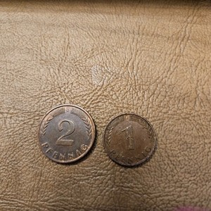 1964  GERMANY 2 PFENNIG & 1990 1 PFENNIG - Excellent Coins 