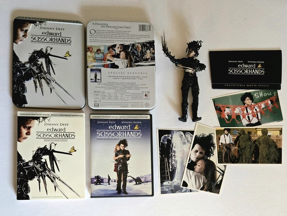 EDWARD SCISSORHANDS Action Figure (McFarlane) + 25th Anniversary Edition DVD Tin - Image 2 of 4