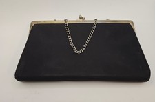 And  Black Frame Evening Bag with Chain Handle, Gold Trim, Vintage Style