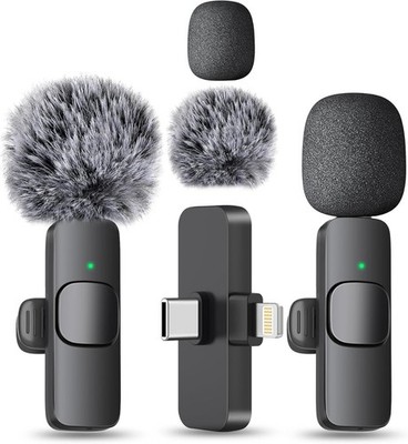 Wireless Mini Microphone for iPhone, Android Phone Bluetooth Lavalier Lapel Mic
