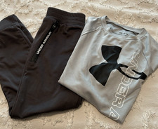 Under Armour Long Sleeve Shirt Joggers outfit Boy's 4 Youth Small EUC