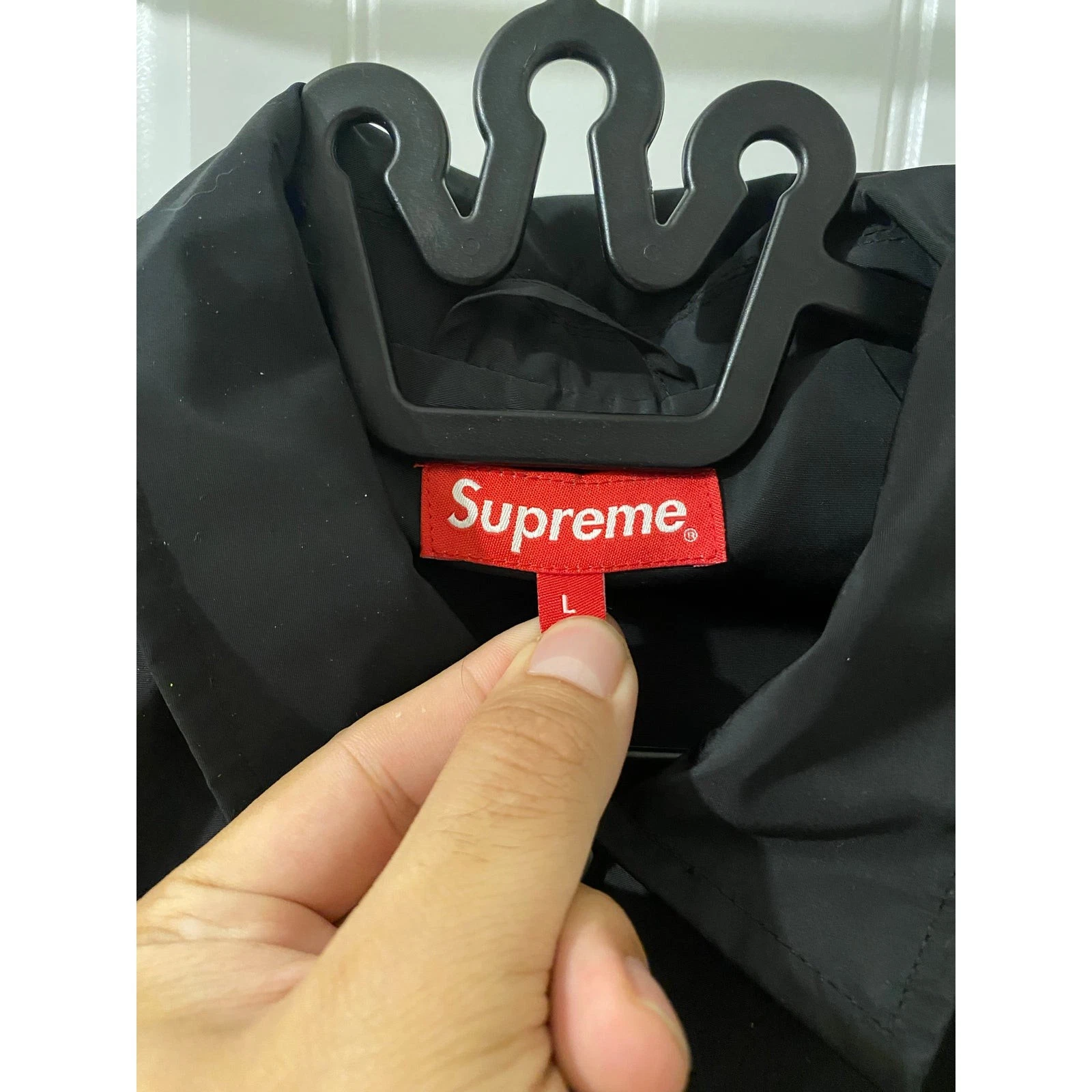 Supreme Big Apple Black Coaches Windbreaker Snap Button Coat Jacket Size Large - product detail image 6