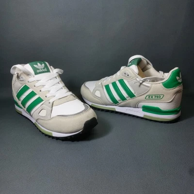 Baskets Adidas ZX 750 néo blanc/vert sub M18262 UK taille 9 très bon état - Photo 1/4