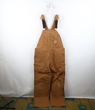 Vintage Carhartt Mens 40x32 Distressed Canvas Double Knee Overalls Duck Brown