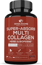 Wholesome Wellness Super-Absorb Multi Collagen Pills (Type I II III V X)... 