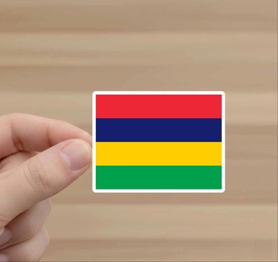 Mauritius Flag Sticker |  flag of Mauritius Sticker (3.25'' x 2.25'')