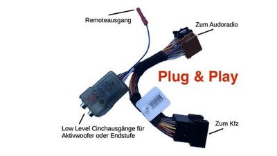 2 Kanal High/Low Adapter ISO   für Aktivwoofer Subwoofer Endstufe Nachrüstung