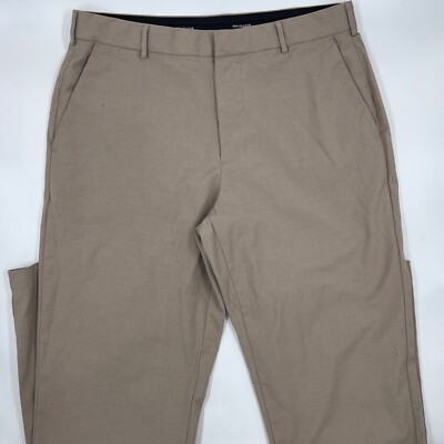 Van Heusen Mens Flex Straight Fit Dress Pants Size 33/32 Beige Tan Business  | eBay