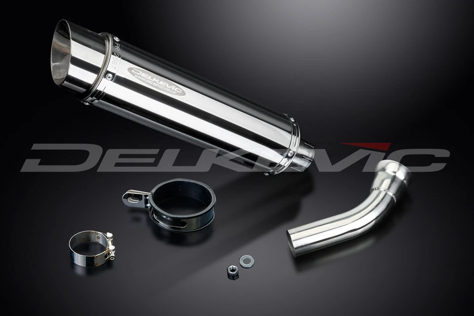 BMW K1200R 2005-2009 Delkevic Slip On 14" Round Stainless Exhaust Muffler Kit - Image 4 of 4