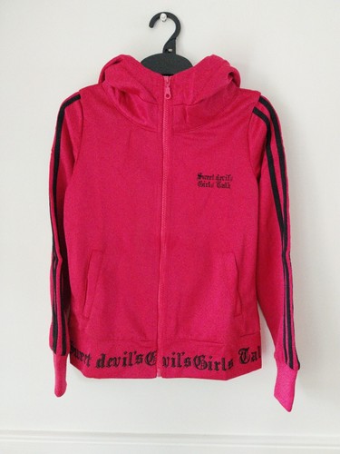GIRLS SMALL Sz 8,PINK ZIP FRONT HOODIE, "SWEET DEVILS GIRLS TALK" - Picture 19 of 24