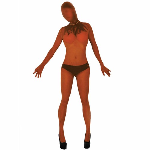 Talla Grande 2 Vías Body con Cremallera Transparente Cuerpo Completo Medias Zentai Disfraz Mono - Imagen 9 de 12