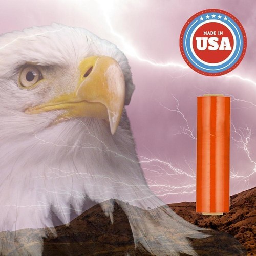 2 rollos de película elástica fundida a máquina 20"x 5000' envoltura retráctil de plástico naranja oscuro - Imagen 7 de 7