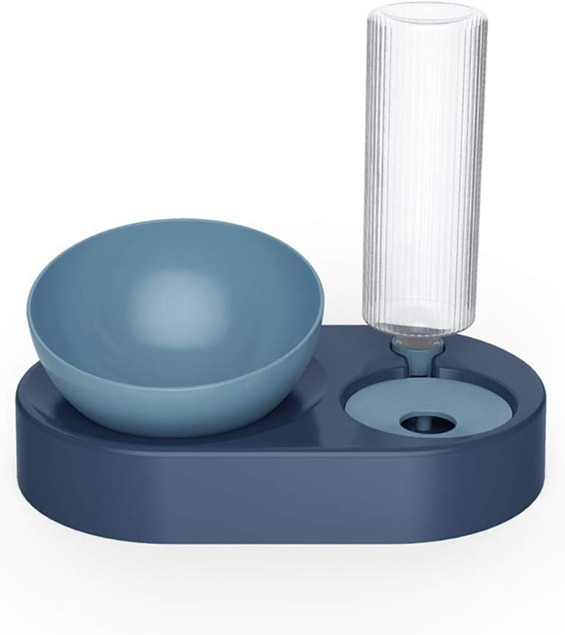 Raised Cat Bowls with Automatic Water Dispenser Bottle, Elevated 0°15
